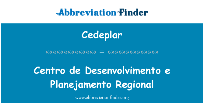 Cedeplar: Centro de Desenvolvimento e Planejamento Regional