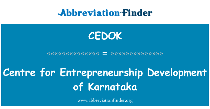 CEDOK: Center for entreprenørskab udvikling af Karnataka