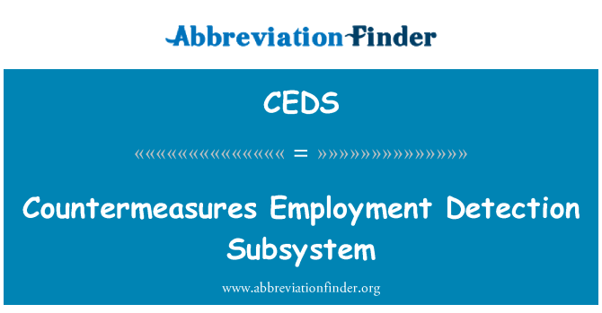 CEDS: Modforanstaltninger beskæftigelse registrering af delsystemet
