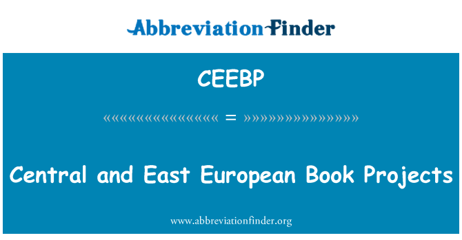 CEEBP: Central and East European Book Projects
