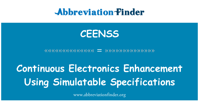 CEENSS: Kontinuierliche Elektronik-Enhancement mit Modellpaar Spezifikationen