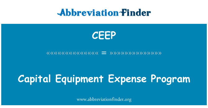CEEP: تجهیزات سرمایه هزینه برنامه