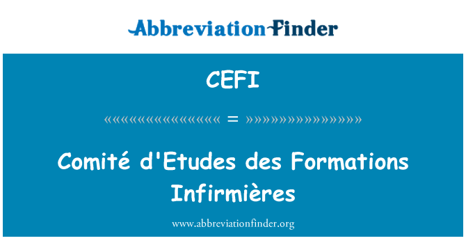 CEFI: Comité d'Etudes डेस संरचनाओं Infirmières