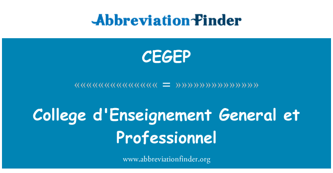 CEGEP: 大學母語教育一般 et Professionnel