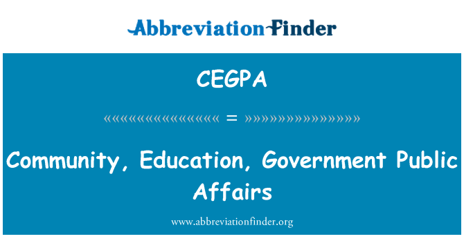 CEGPA: Yhteisön, koulutus, hallitus Public Affairs