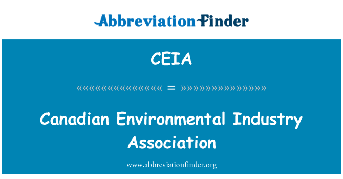 CEIA: Canadian Environmental Industry Association