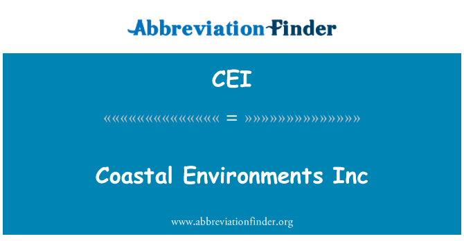 CEI: Coastal Environments Inc