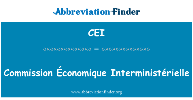 CEI: Komisyon an Économique Interministérielle