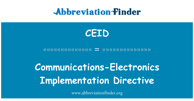 CEID: Kommunikasjon-elektronikk implementering direktivet