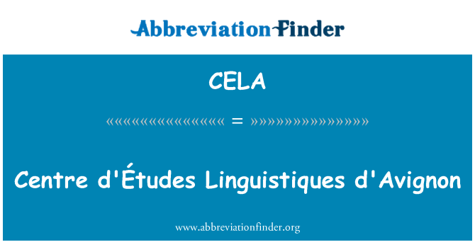 CELA: Sant d'Études Linguistiques d'Avignon