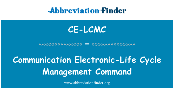 CE-LCMC: Elektronické komunikace-životní cyklus řízení příkaz