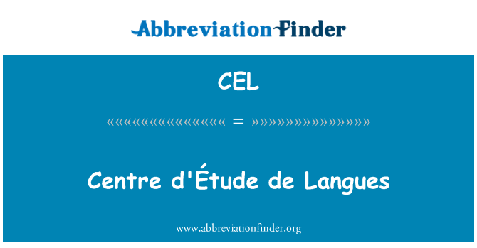 CEL: Sant d'Étude de Langues