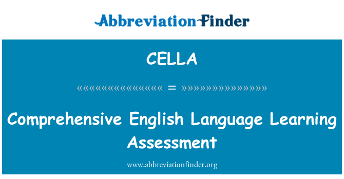 CELLA: הערכת למידה מקיף בשפה האנגלית