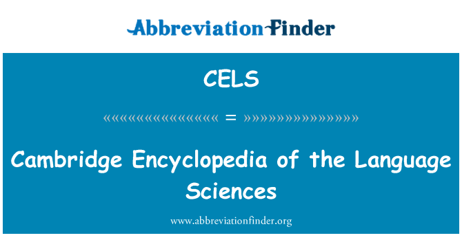 CELS: 语言科学剑桥百科全书