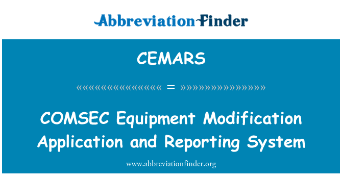 CEMARS: COMSEC echipamente modificarea aplicaţiei şi sistemul de raportare