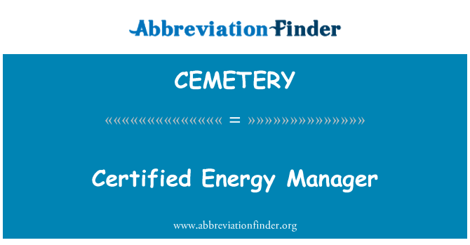 CEMETERY: Kinnitatud energeetika Manager