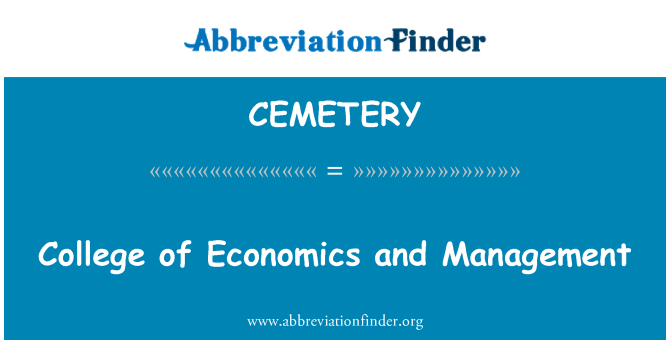 CEMETERY: Kolej ekonomi dan pengurusan