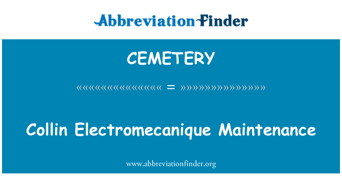 CEMETERY: קולין Electromecanique תחזוקה