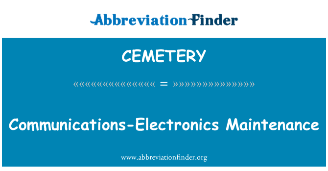 CEMETERY: Kommunikasjon-elektronikk vedlikehold