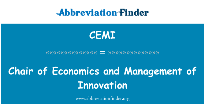CEMI: Lehrstuhl für Wirtschaftswissenschaften und Management von Innovationen