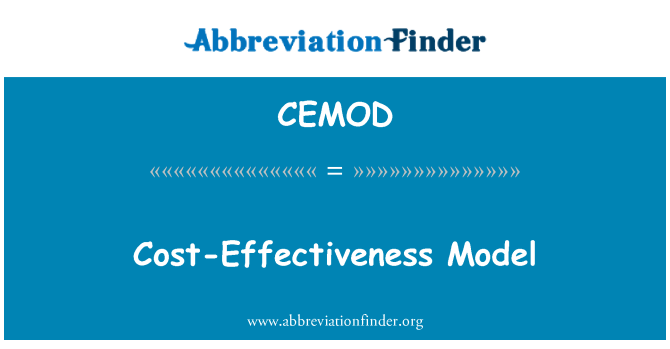 CEMOD: Stroškovne učinkovitosti Model