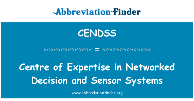 CENDSS: Kompetansesenter innen nettverk beslutning og Sensor systemer