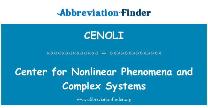CENOLI: 비선형 현상 및 복잡 한 시스템을 위한 센터