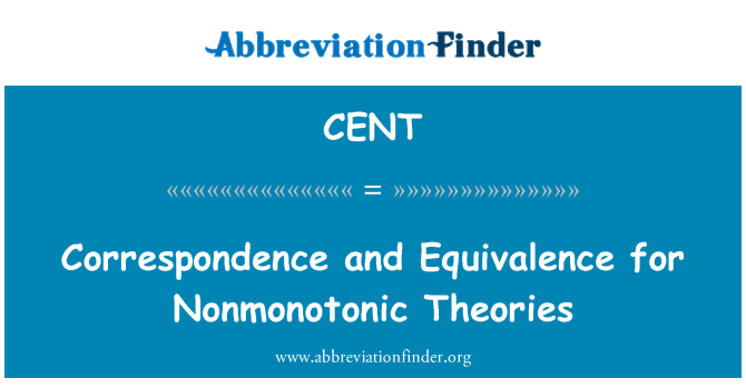 CENT: Korespondence a rovnocennost pro Nonmonotonic teorie