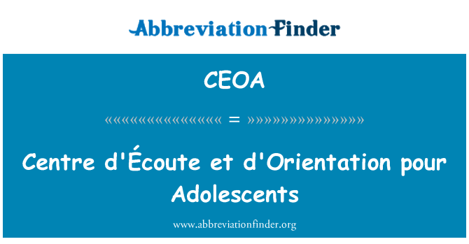 CEOA: Centre d'Écoute et d'Orientation Häll ungdomar