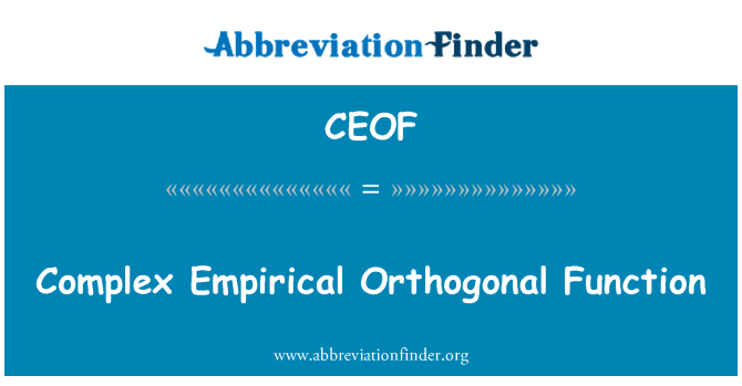 CEOF: Funzjoni ortogonali empirika kumpless