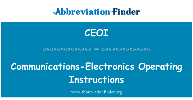 CEOI: Communications-Electronics Operating Instructions