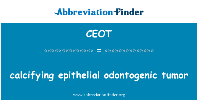 CEOT: kalkkipitoisiin epiteelin odontogenic kasvain