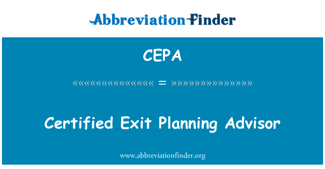 CEPA: 출구 계획 관리자 인증