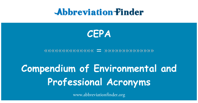 CEPA: Přehled environmentálních a odborné zkratky