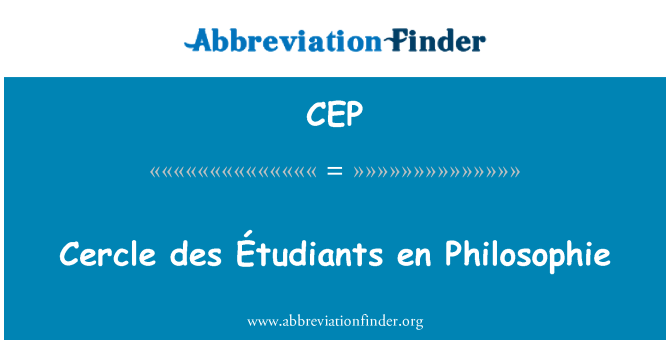 CEP: Cercle des Étudiants en Philosophie
