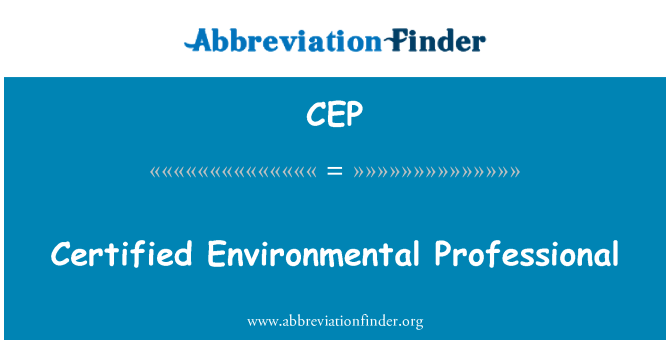 CEP: Certified miljömässig Professional