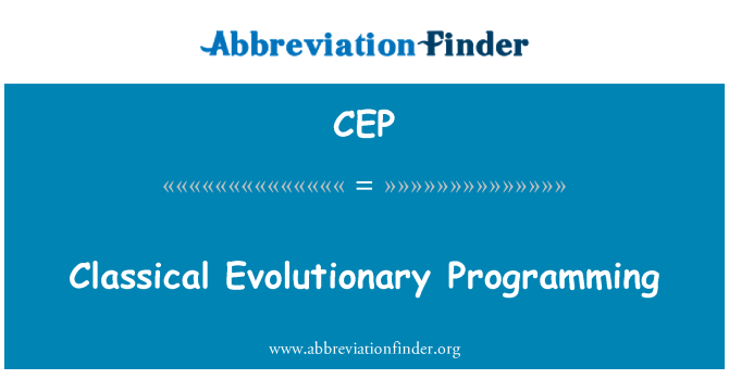 CEP: Klasická evolučné programovanie