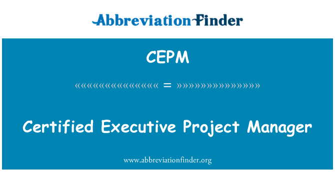 CEPM: Sètifye ekzekitif pwojè direktè