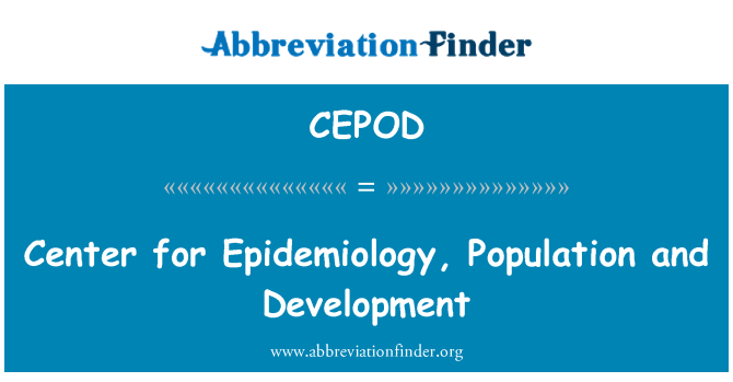 CEPOD: Sant pou pidemyoloji, lane e developman