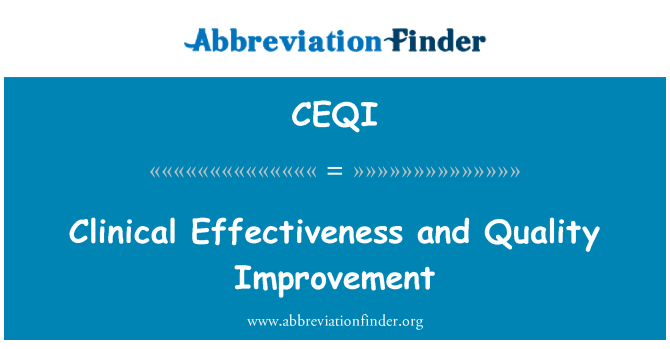 CEQI: Klinická účinnost a zlepšování kvality