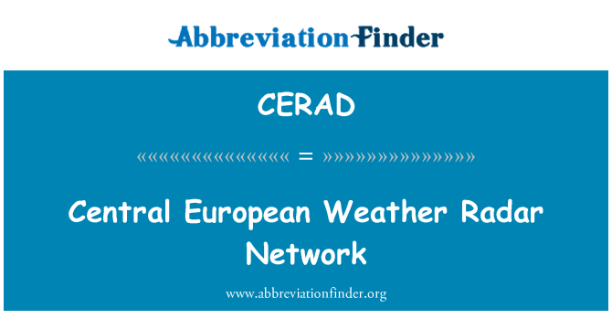 CERAD: Centrální Evropské počasí Radar síť