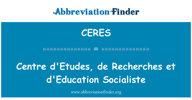 CERES: Център за политически, еволюционни et d'Education социалистическа партия