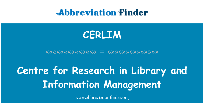 CERLIM: Forschungsstelle im Bibliotheks- und Informationsmanagement