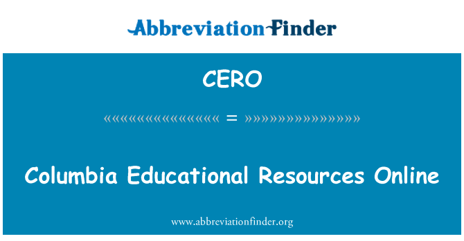CERO: Columbia, ressources pédagogiques en ligne