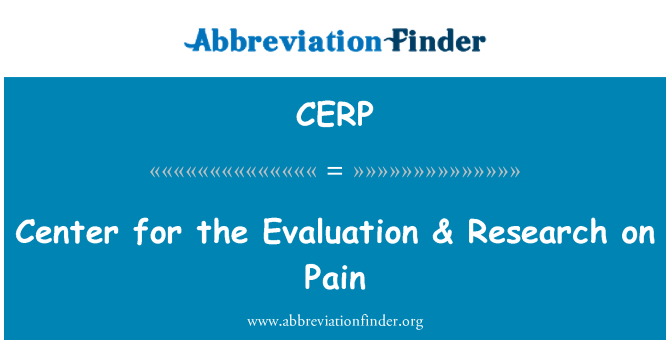 CERP: 評價 & 研究疼痛研究中心