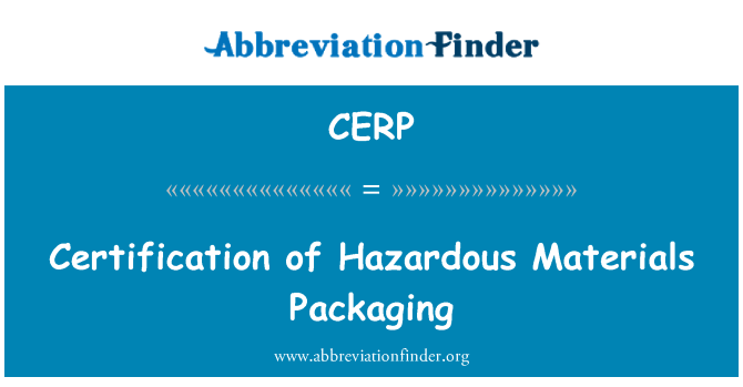 CERP: Certification de espesyalis materyèl Emballage