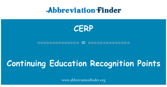 CERP: Weiterbildung Anerkennungspunkte