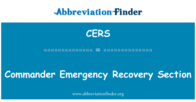 CERS: कमांडर आपातकालीन वसूली अनुभाग