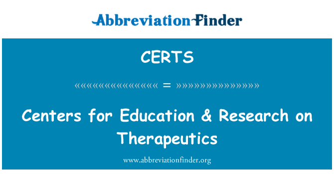 CERTS: Centra pro vzdělávání & výzkum Therapeutics