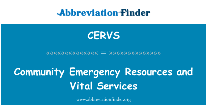 CERVS: Yhteisön hätä resursseja ja terveyspalvelut